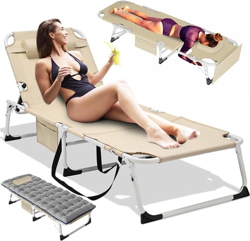 Folding chaise lounge chair - folding, 5